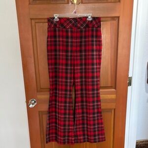 Plaid Red Bellbottom Pants ⭐️